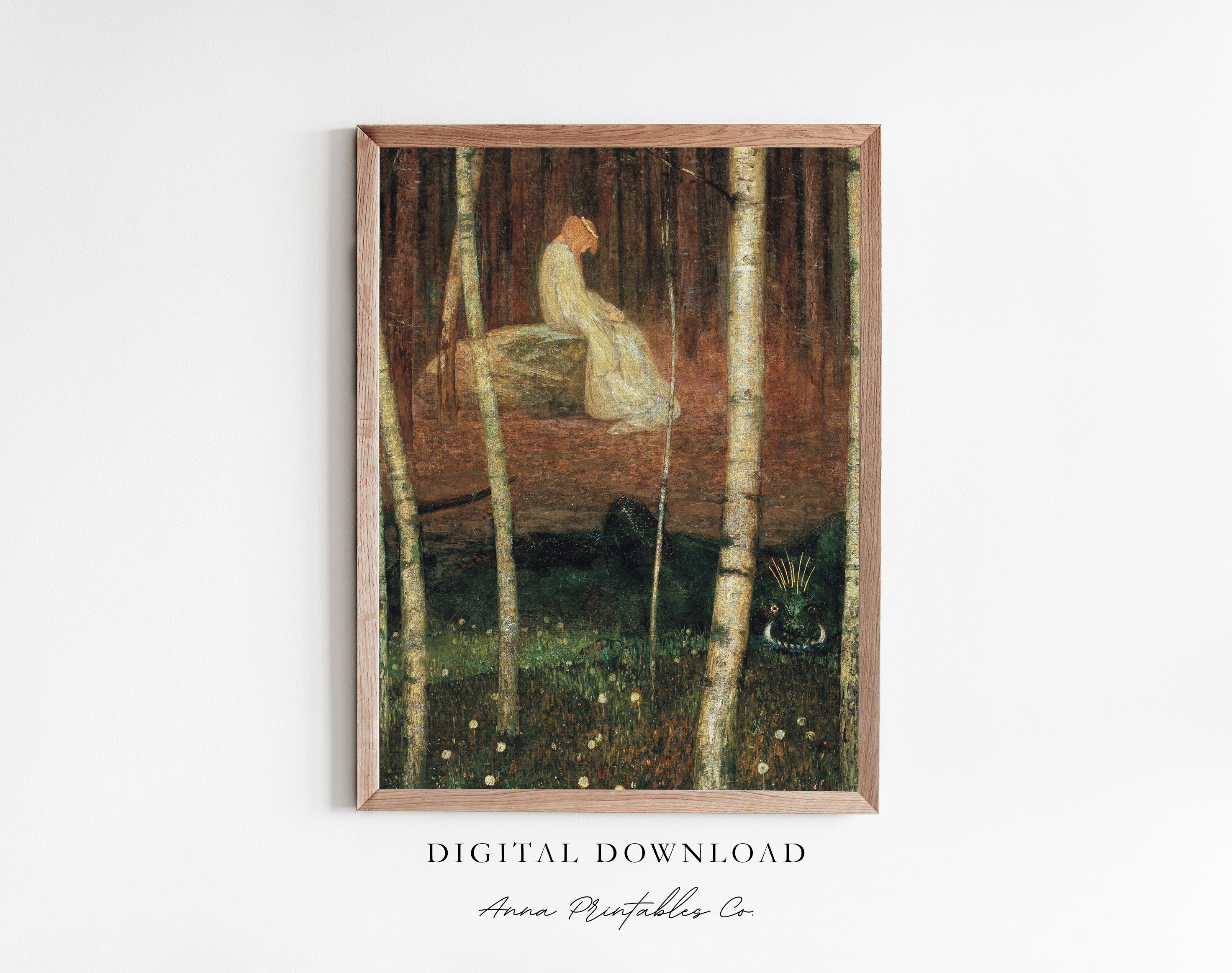Princess and Lindworm | Antique Children's Fantasy Illustration for ...
