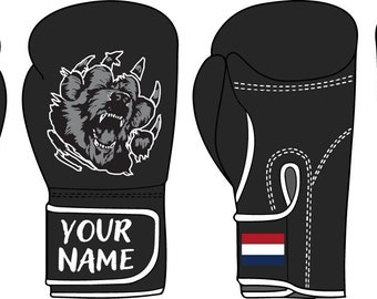 Grizzly Gains Adult/Youth Personalized Boxing Gloves/ Name Embroidered On Wrists