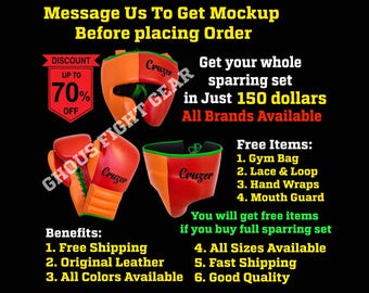 Custom Boxing Sparring Set | Gloves, Head Guard, Groin Guard