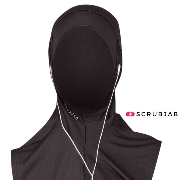 SCRUBJAB® Nano Sports Hijab with Earphone Access | Women’s Instant Fitness & Workout Headscarf | UK Brand