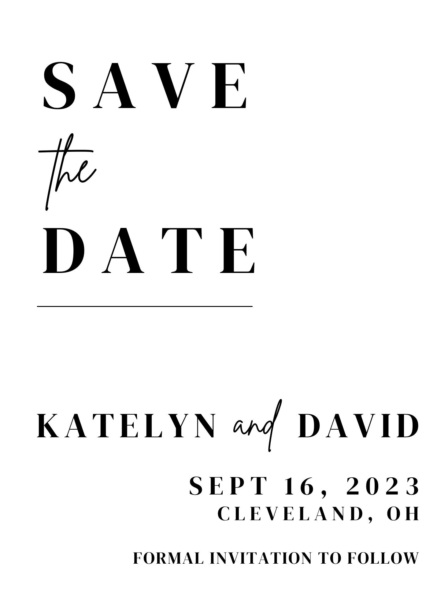 Save the Date Template Save the Date Card Minimalist Etsy