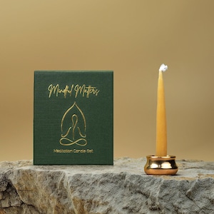 Meditation Candle set | 100% Natural Beeswax | 20 min burning candle | Mindful Moments | Mindfulness gift | Wellness gift ideas