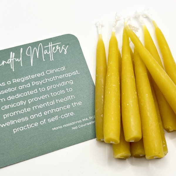 Meditation candles REFILLS, Beeswax candles, 20 min burning candles,  Mindfulness gift, Wellness gift ideas, meditation, self-care