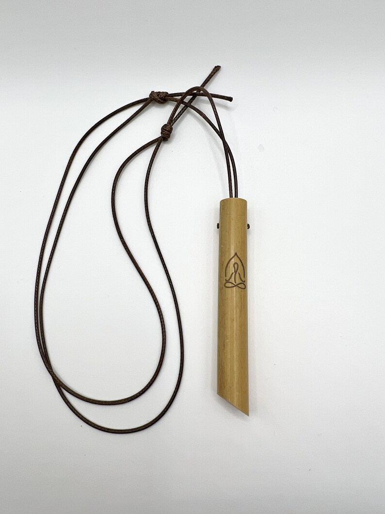 Bamboo Breathing Necklace, Breathing Tool, Komuso, Anxiety Relief
