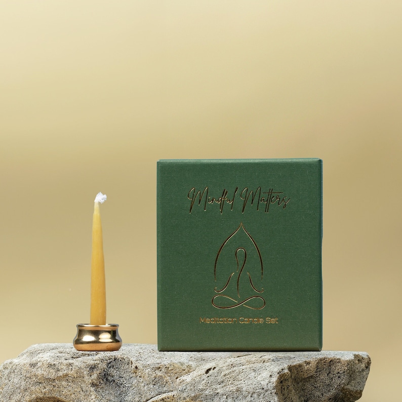 Meditation Candle set | 100% Natural Beeswax | 20 min burning candle | Mindful Moments | Mindfulness | Wellness image 3