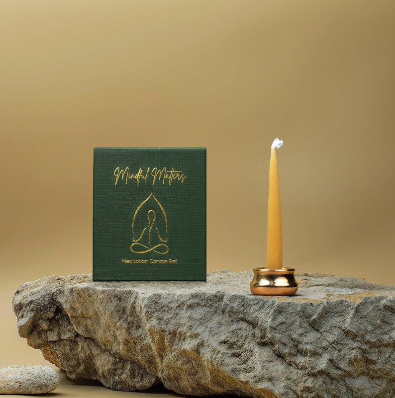 Meditation Candle set | 100% Natural Beeswax | 20 min burning candle | Mindful Moments | Mindfulness | Wellness image 1