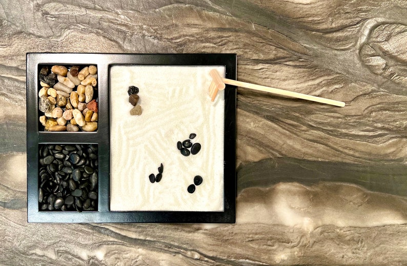 Mini Desk Zen Garden Japanese Garden Kit Work Place Etsy