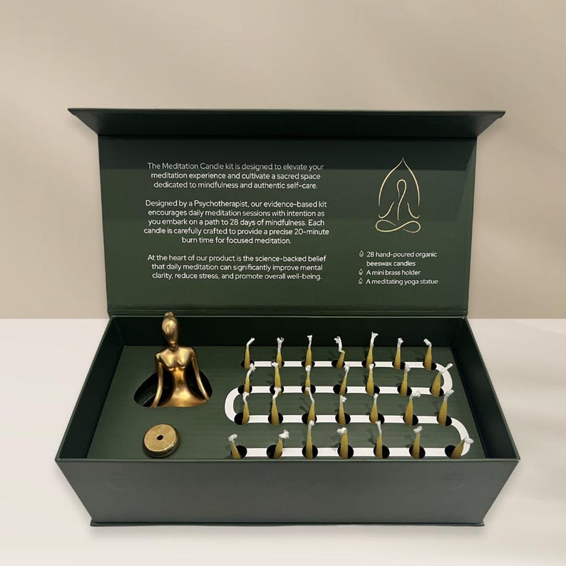 28 Day Meditation Candle Kit, Journey of Mindfulness, Beeswax Candles for Meditation image 3