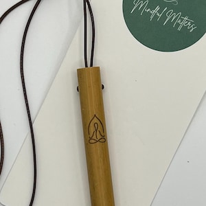 Bamboo Mindful Breathing Necklace, Komuso, Anxiety relief, Breath work, Yogi gift, Stress relief, Mindful breathing, Self-care gift