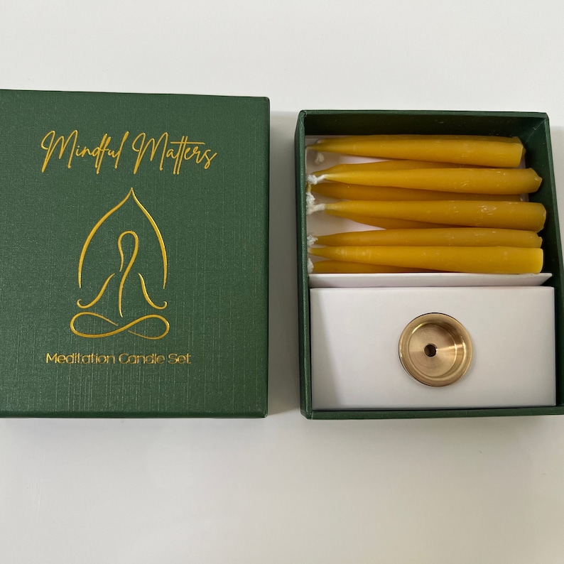 Meditation Candle set | 100% Natural Beeswax | 20 min burning candle | Mindful Moments | Mindfulness | Wellness image 4