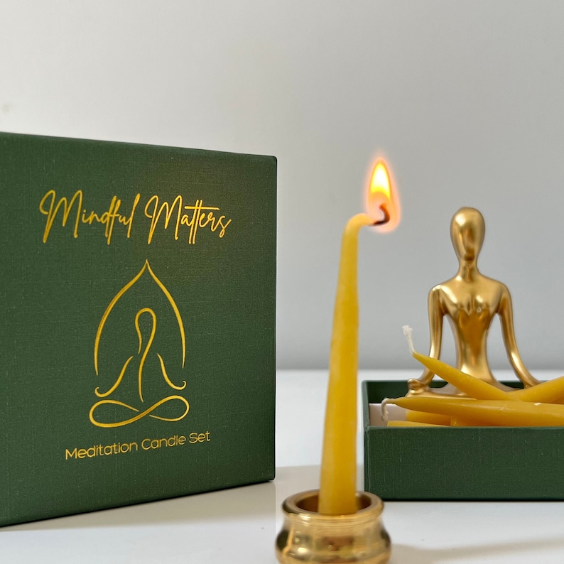 Meditation Candle set | 100% Natural Beeswax | 20 min burning candle | Mindful Moments | Mindfulness | Wellness image 6