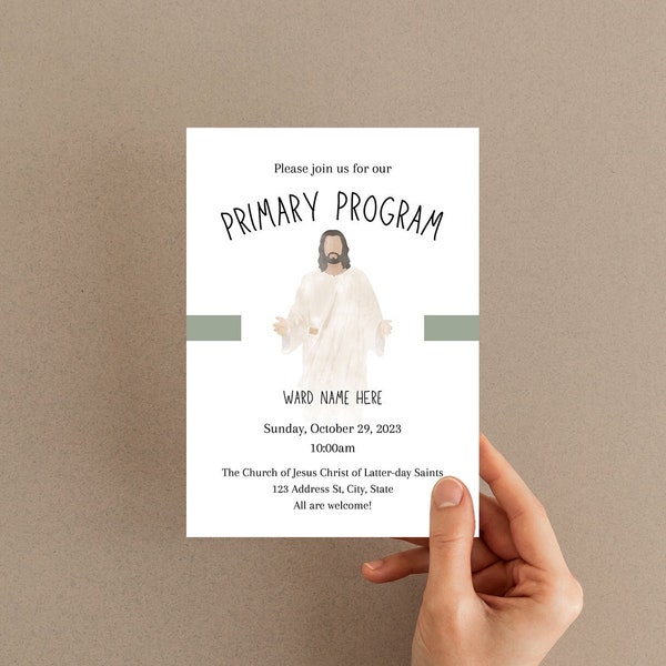 Primary Program Invitation | LDS Primary Program Invitation Template | LDS Primary Program Invite | Primary Program Invite Template Download