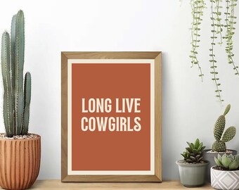 Retro-Cowgirl-Kunstdruck | Western-Wanddeko (Digitaler Download)
