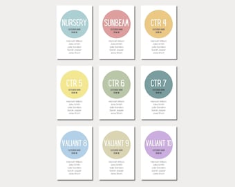Primary Classroom Door Signs Template | LDS Primary Classroom Signs | Primary Classes Door Signs | Digital Download Template | LDS Primary