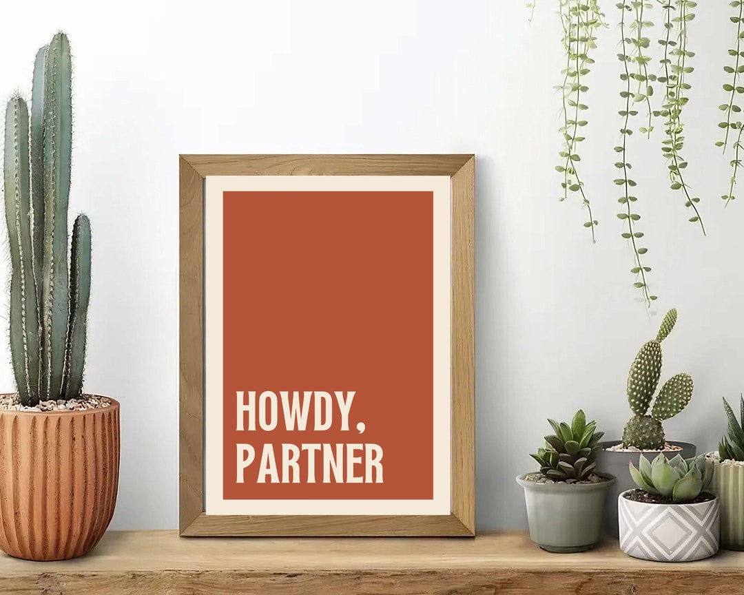 Howdy Partner Digital Art Print Western Wall Art Cowgirl Wall Art ...