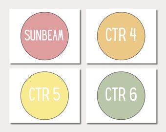 LDS Primary Class Chair Signs Template (Digital Download)