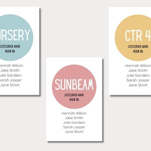 Primary Classroom Door Signs Template | LDS Primary Classroom Signs | Primary Classes Door Signs | Digital Download Template | LDS Primary, Classroom Signs, Door Signs for Classrooms, LDS, Primary 2024 Classroom Signs