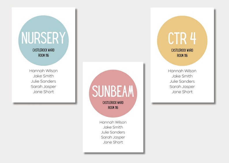 Class Sign Design Primary Classroom Door Signs Template | LDS Primary Classroom Signs ...