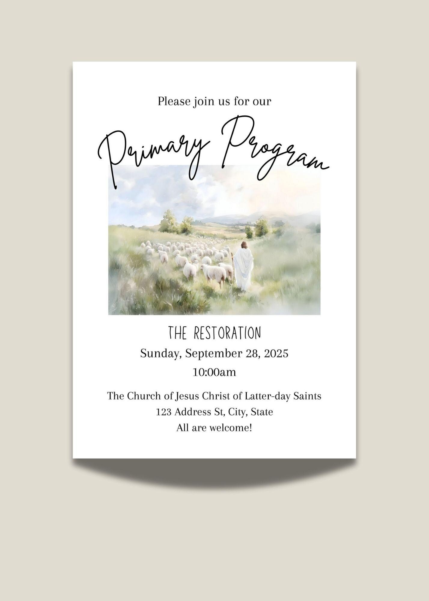 Primary Program Invitation | LDS Primary Program Invitation Template ...