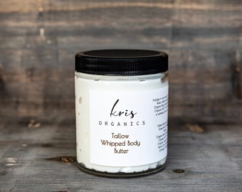 Tallow Whipped Body Butter | Kris Organics | Natural Skincare | Non-Toxic | Organic Moisturizer | Hydration | Selfcare