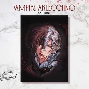 Stampa artistica / Genshin Impact / Arlecchino / Fatui Harbinger / Il Fante / A6 / 4"x6" / Halloween