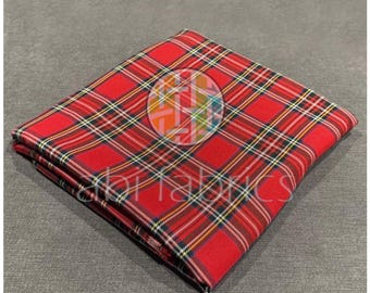 Royal Stewart Tartan Fashion Fabric | Scottish Plaid/Check Polyviscose Woven | Ideal for Fashion, Crafts & Upholstery | 59" (150cms) Wide