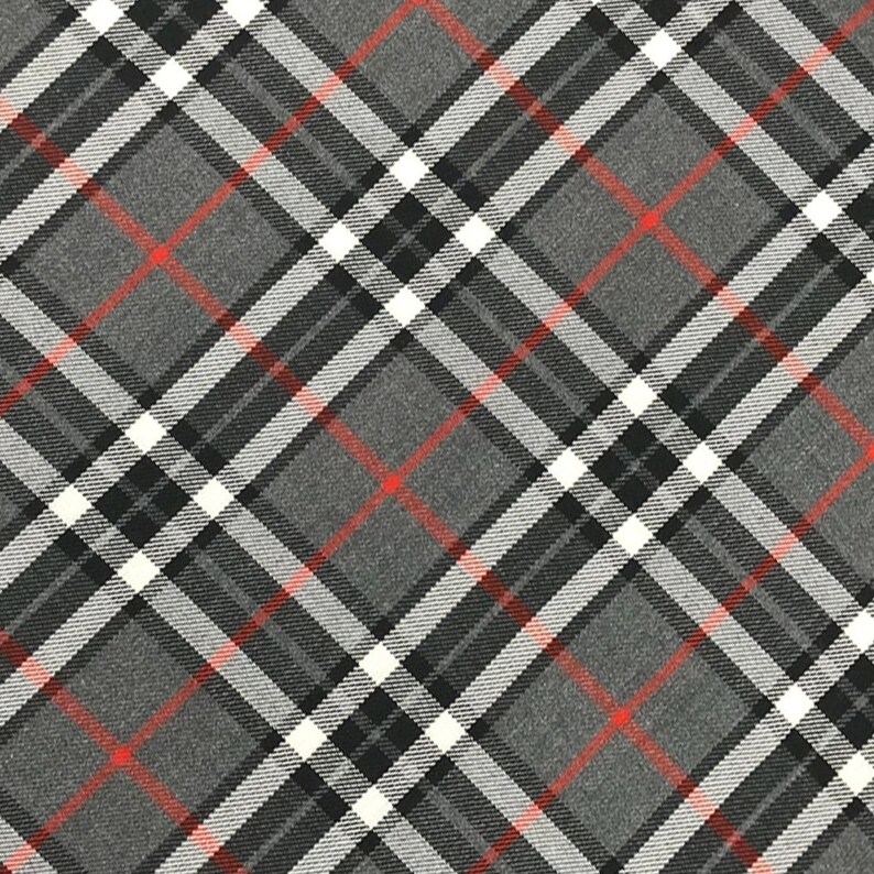 Thomson Gray Pattern Check Tartan Fabric Thomson Grey Pattern Polyviscose Christmas Festival ...