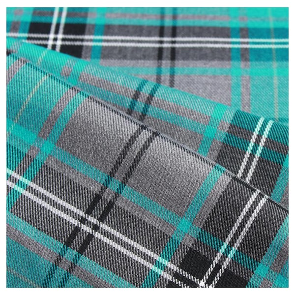 Check Tartan Fabric Fashion Turquoise Pattern Polyviscose | (150cm) | Metre