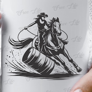 Barrel Racers PNG and SVG Download, Barrel Racer Digital Art Download, Horse Rider Download, Horse Racing Png, Barrel Racing SVG, Rodeo