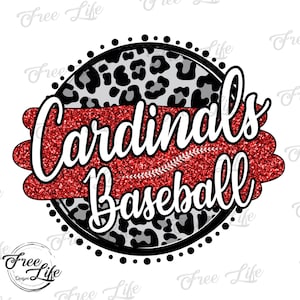 Cardinals PNG Download, Cardinals Digital Art Download, Red Glitter Cardinals Baseball Download, Cardinals Mom Png, Cardinals School Mascot