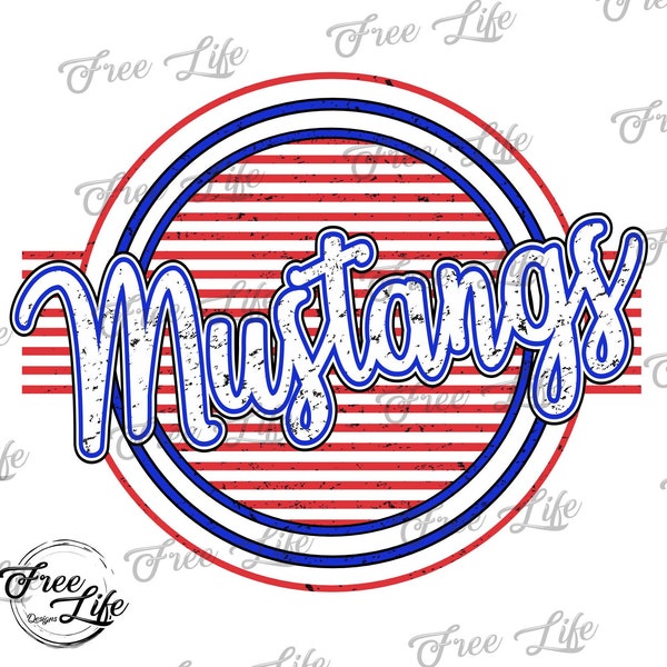 Mustangs PNG Download, Mustangs School Mascot Png, Red and Blue Mustangs Digital Art Download, Mustangs Download, Mustangs Mom Digital Png