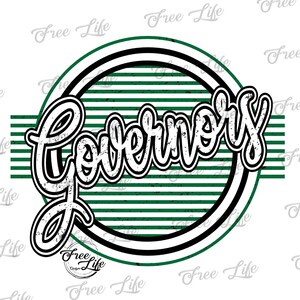 Gobernadores PNG Descargar, Gobernadores Verdes Descarga de Arte Digital, Descarga de Gobernadores, Mascota de la Escuela de Gobernadores Png, Diseño de Espíritu Escolar