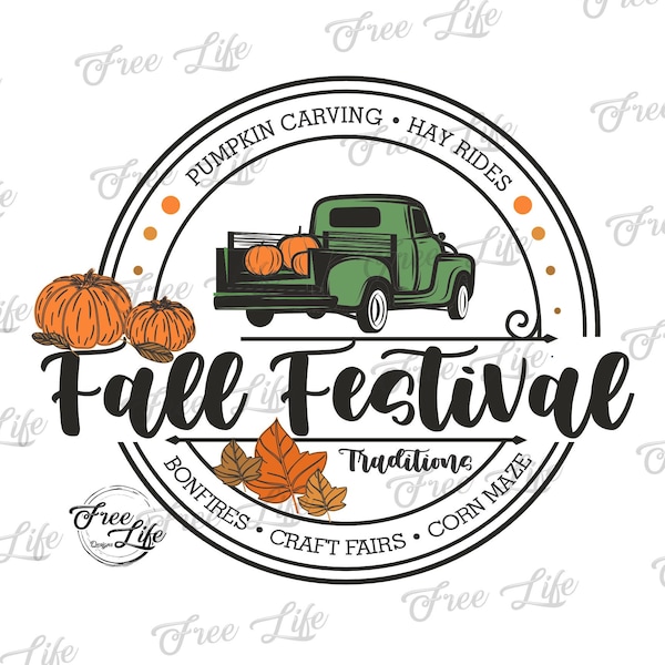 Fall Traditions PNG and SVG, Fall Festival Traditions Download, Autumn Download, Pumpkin Carving Hay Rides Bonfires Craft Fairs Corn Maze