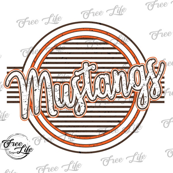 Mustangs PNG Download, Mustangs School Mascot Png, Brown and Orange Mustangs Digital Art Download, Mustangs Download, Mustangs Mom Png