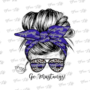 Mustangs PNG Download, Mustangs School Mascot Png, Purple Mustangs Digital Art Download, Mustangs Download, Mustangs Mom, Mustangs Messy Bun