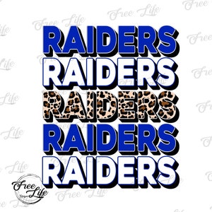 Raiders PNG Download, Raiders Digital Art Download, Raiders Mascot Download, Raiders Mom, Blue and Leopard Raiders School Mascot, School Png