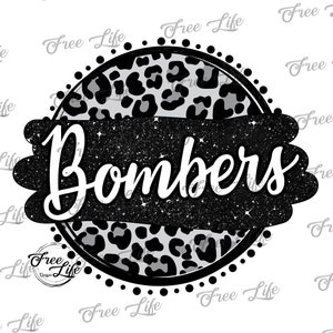 Bombers PNG Download, Black Bombers School Mascot, Bombers Digital Download, Bombers Mascot Download, Bombers School Spirit Design