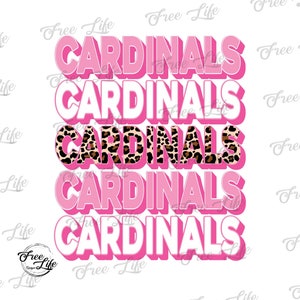 Cardinals PNG Download, Cardinals Digital Art Download, Cardinals Mascot Download, Cardinals Mom Png, Pink Cardinals School Mascot