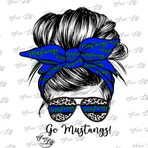 Mustangs PNG Download, Mustangs School Mascot Png, Blue and Green Mustangs Digital Art, Mustangs Download, Mustangs Mom, Mustangs Messy Bun
