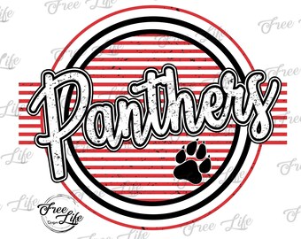 Panther PNG Download, rote Panther Schule Maskottchen Png, Panther PNG digitale Kunst Download, Panther Maskottchen Download, Panther Mama Png