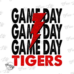 Tigers PNG Download, Tigers Smiley Lightning Digital Art Download, Tigers Mascot Download, Tigers Mom Png, Red Tigers School Mascot Png