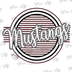 Mustangs PNG Download, Mustangs School Mascot, Maroon Mustangs Digital Art Download, Mustangs Download, Mustangs Mom, School Spirit Design