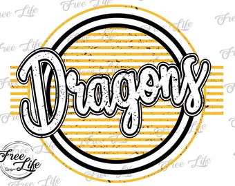 Dragons PNG Download, Dragons Digital Art Download, Dragons Mascot Download, School Spirit Design, Gold Dragons School Mascot, Dragons Mom