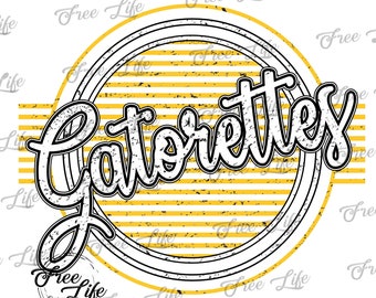Gatorettes PNG Download, Gatorettes Digital Art Download, Gatorettes Mascot Download, Gold Gatorettes School Mascot, School Spirit Design