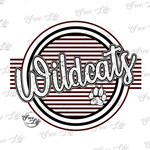 Wildcats PNG Download, Wildcats PNG Digital Art Download, Wildcats Mascot Download, Wildcats Mom Png, Maroon Wildcats School Mascot Png