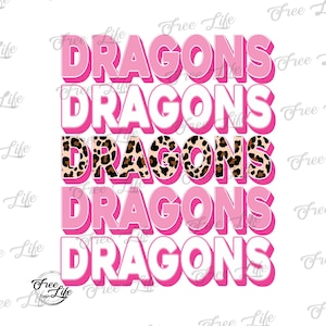 Dragons PNG Download, Dragons Digital Art Download, Dragons Mascot Download, School Spirit Design, Pink Dragons School Mascot Png