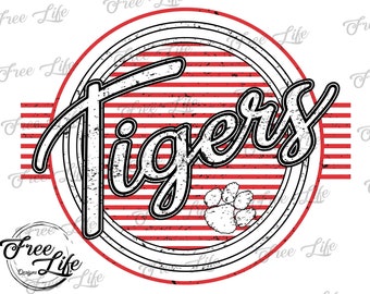 Tigers PNG Download, Tigers PNG Digital Art Download, Tigers Mascot Download, Tigers Mom Png, Red Tigers School Mascot Png, Tiger Mom