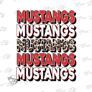Mustangs PNG Download, Mustangs School Mascot Png, Mustangs Digital Art Download, Mustangs Download, Mustangs Mom, School Spirit Design