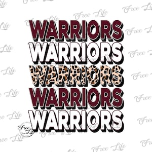 Warriors PNG Download, Warriors Digital Art Download, Warriors Mascot Download, Warriors Mom, Maroon Warriors School Mascot Png