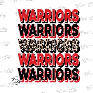 Warriors PNG Download, Warriors Digital Art Download, Warriors Mascot Download, Warriors Mom, Red and Black Warriors School Mascot Png